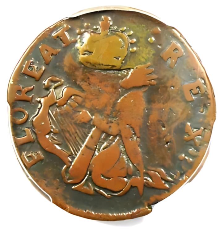 1670 ニュージャージー セント パトリック ファーシング コロニアル コイン 1/4P - PCGS F15 - $850 価値