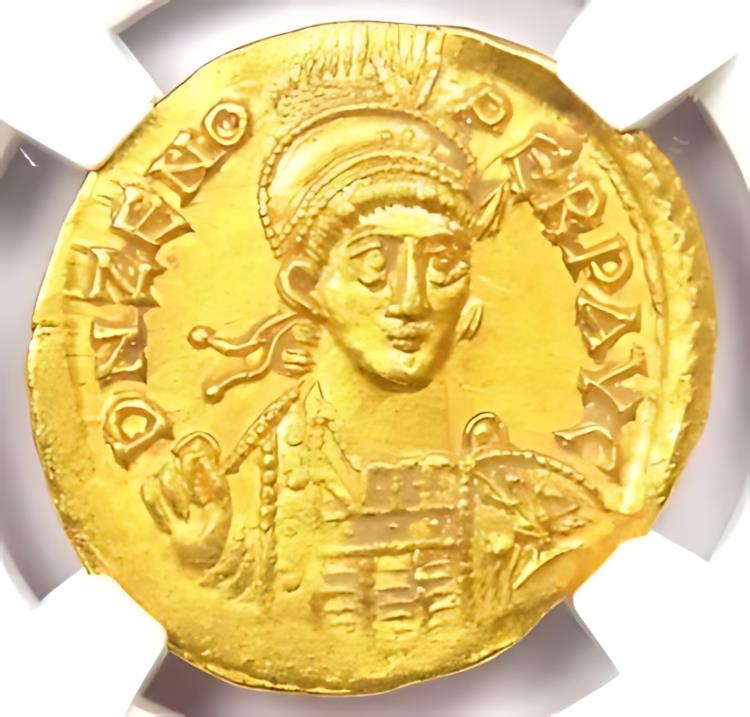 東ローマ帝国 ゼノ AV ソリダス 金貨 474-491 AD - NGC Choice AU