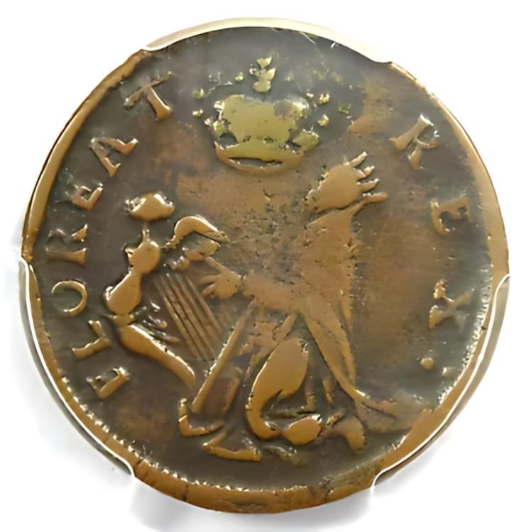 1670 ニュージャージー セント パトリック ファーシング コロニアル コイン 1/4P - PCGS VF30 - 1900 ドル相当