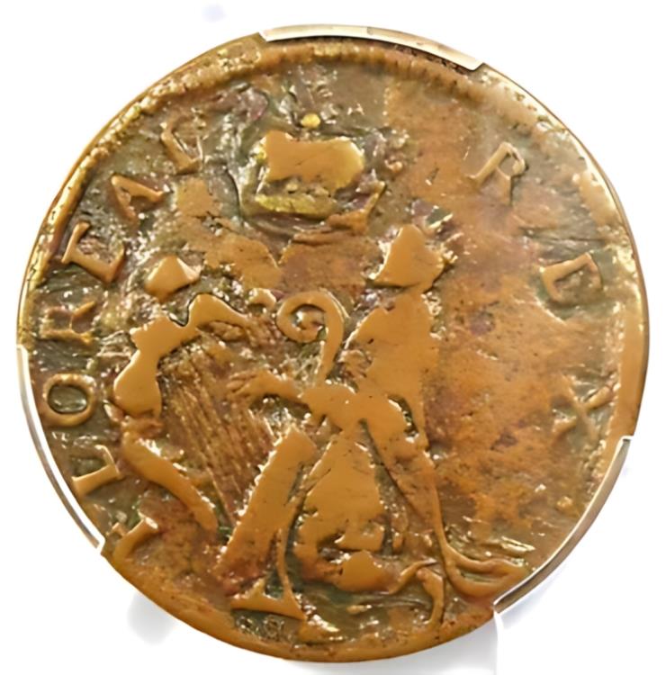 1670 ニュージャージー セント パトリック ファーシング コロニアル コイン 1/4P - PCGS VF30 - 1900 ドル相当