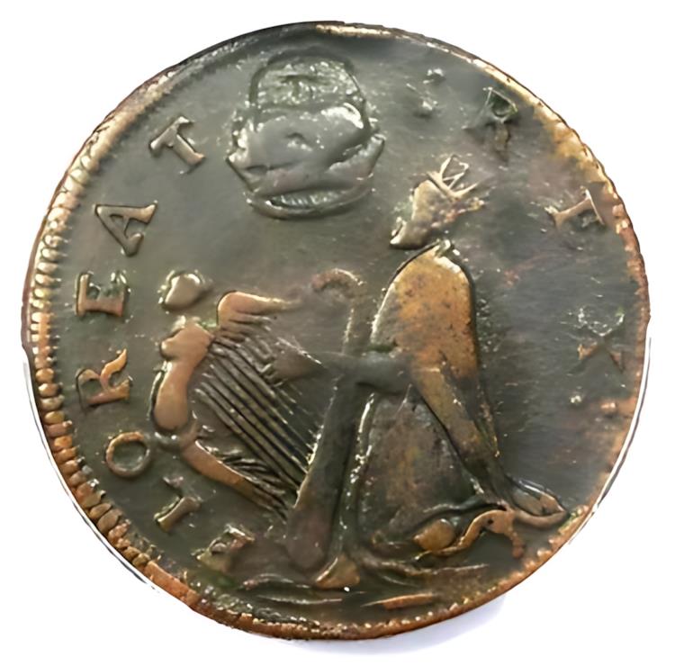 1670 ニュージャージー セント パトリック ファーシング コロニアル コイン 1/4P - PCGS VF30 - 1900 ドル相当