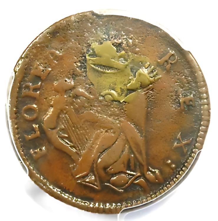 1670 ニュージャージー セント パトリック ファーシング コロニアル コイン 1/4P - PCGS VF35 - 2000 ドル相当