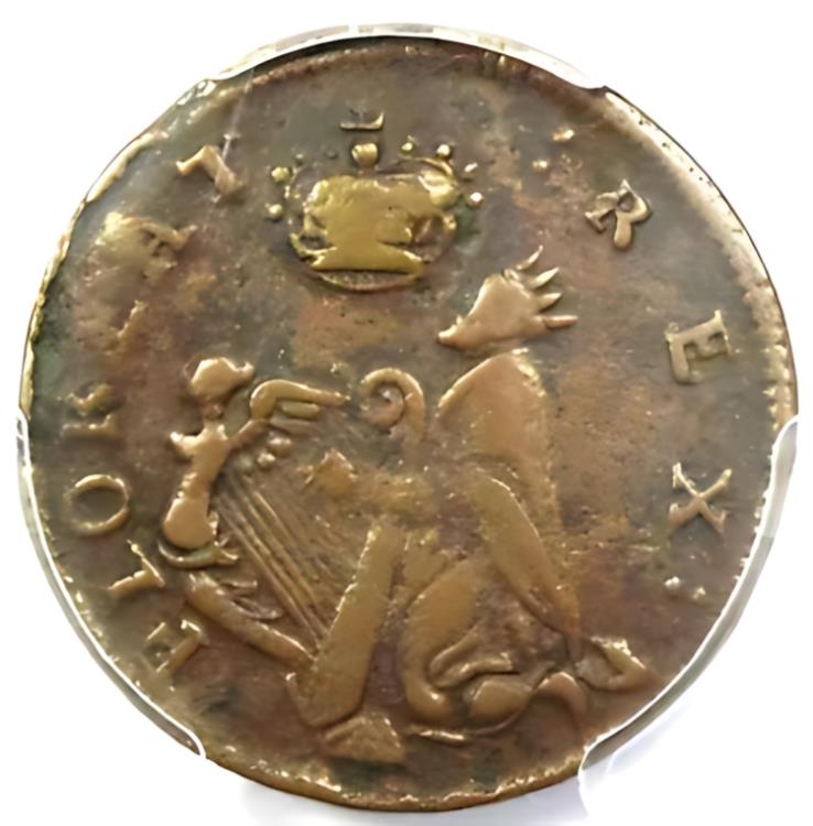 1670 ニュージャージー セント パトリック ファーシング コロニアル コイン 1/4P - PCGS VF35 - 2000 ドル相当