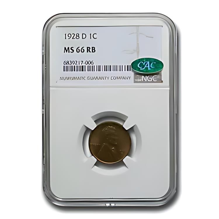 1928-D リンカーン セント MS-66 NGC CAC (レッド/ブラウン)