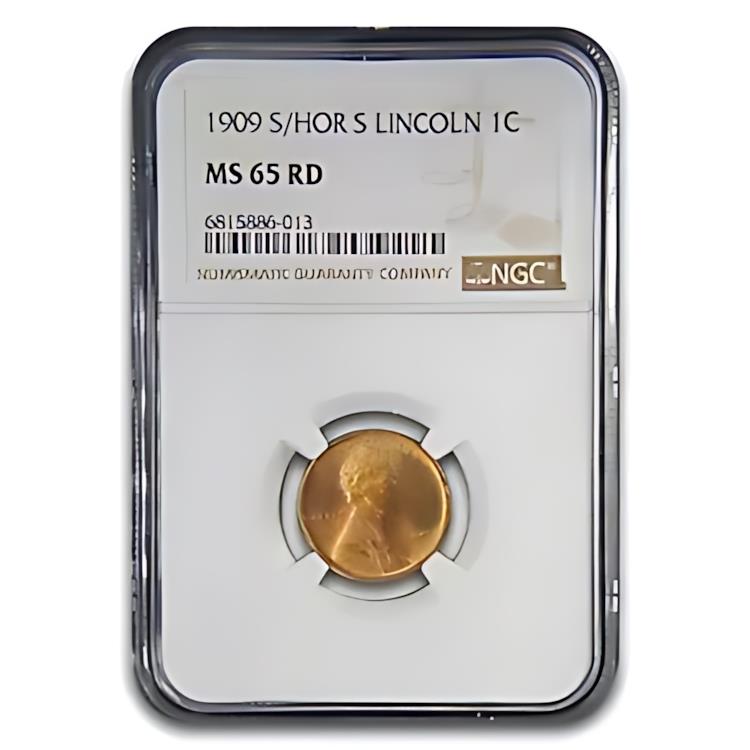 1909-S/ホリゾンタル S リンカーン セント MS-65 NGC (レッド/ブラウン)