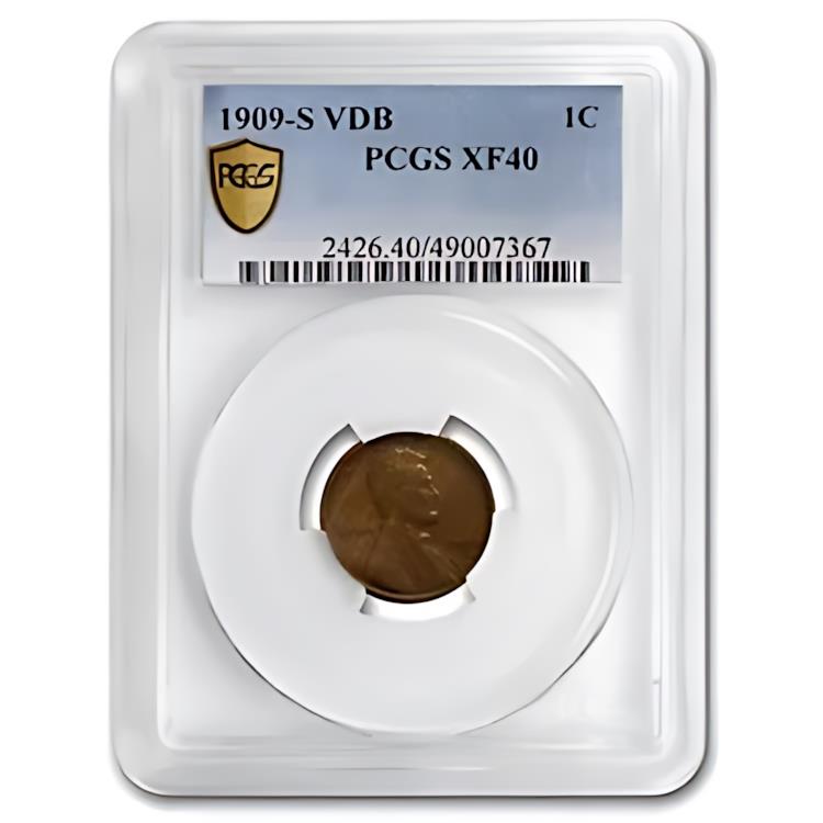 1909-S VDB リンカーン セント XF-40 PCGS