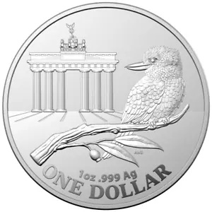 2020 ????? 1 999 ???? WMF ???? ??????? $1 ST/BU- 2020 Kookaburra 1 Oz 999 Silver WMF Berlin Australia $1 Memory ST/BU-
