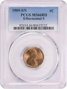 1909-S/S リンカーン セント S/ホリゾンタル S MS66RD PCGS