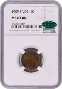 1909-S VDB リンカーン セント MS63BN NGC (CAC)