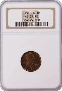 1918-D リンカーン セント MS65RD NGC