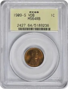 1909-S VDB リンカーン セント MS64RB PCGS