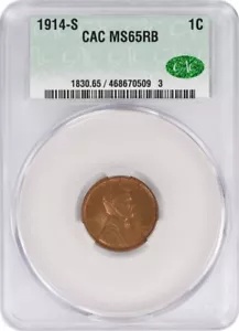 1914-S リンカーン セント MS65RB CACG
