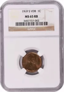 1909-S VDB リンカーン セント MS65RB NGC