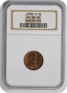 1920-S リンカーン セント MS65RD NGC