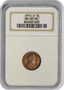 1914-D リンカーン セント MS65RD NGC