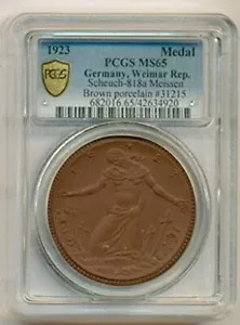 ドイツ ワイマール共和国 マイセン 1923年 磁器メダル シャウフ-818a MS65 PCGS